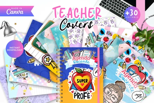 Teacher Planner Covers Bundle 2025-2026. - Imagen 2